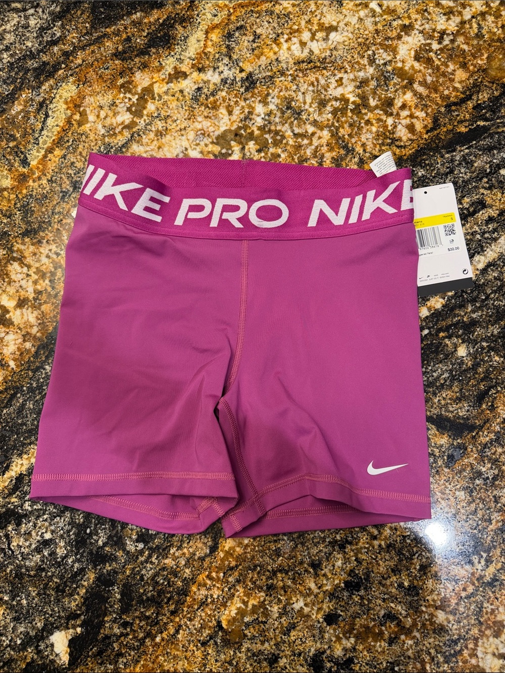 Nike Women's Magenta Bike Shorts with NIKE PRO Waistband